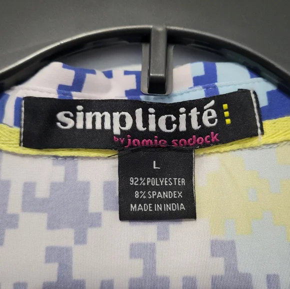 Simplicite Jamie Sadock Womens Activewear Polo Shirt Sz L Golf Tennis Pickleball - Picture 2 of 9
